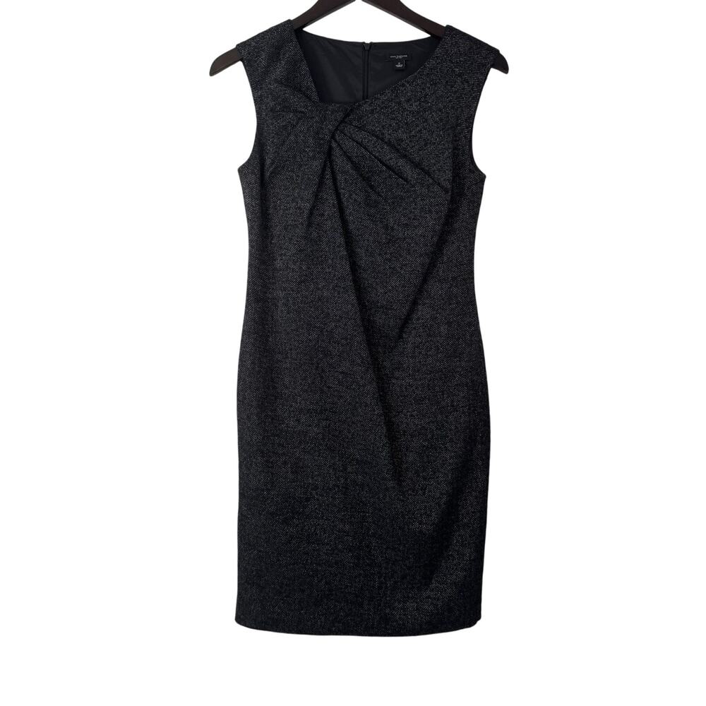 Ann Taylor Tweed Wool Blend Sleeveless Sheath Dress Women's Size 2 Gray Lined